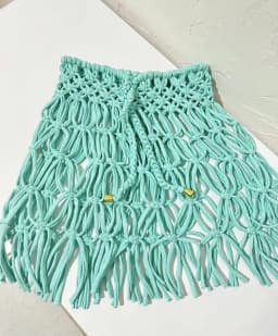 Beachapche Hand Crochet Tassel Mini Skirts Women Fashion Sexy Side High Knitted Beach Cover Ups Casual