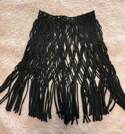 Beachapche Hand Crochet Tassel Mini Skirts Women Fashion Sexy Side High Knitted Beach Cover Ups Casual