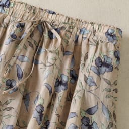 Cotton and Linen Print Ethnic Style Skirt Women's Summer New Korean Style High Waist Loose Elegant Casual Lace-Up A- Line Skirt