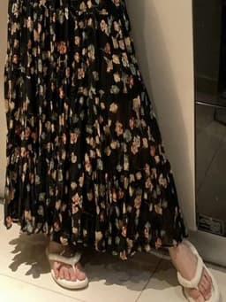 OCEANLOVE Chiffon Long Skirts Spring Summer Print Floral French Style Vintage Sweet Women Skirt Fashion Elegant Faldas Mujer