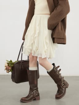 CHIC VEN Korean Women Skirts A Line Loose Casual New High Waist Irregular Lace Half Length Female Skirt Spring Summer 2025