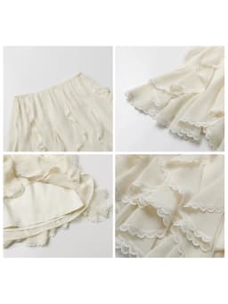 CHIC VEN Korean Women Skirts A Line Loose Casual New High Waist Irregular Lace Half Length Female Skirt Spring Summer 2025
