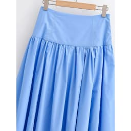 YENKYE New 2026 Women Blue Pleated A-line High Waist Skirt Spring Summer Big Swing Casual Skirts
