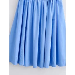 YENKYE New 2026 Women Blue Pleated A-line High Waist Skirt Spring Summer Big Swing Casual Skirts
