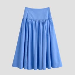 YENKYE New 2026 Women Blue Pleated A-line High Waist Skirt Spring Summer Big Swing Casual Skirts
