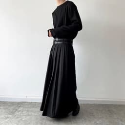 Men Fashion Hip Hop Pleated Skirt With Belt Gothic Vinatge Black Pantskirt Harajuku Casual Long Skirts For Women
