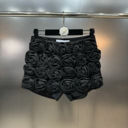 DEAT Trendy Fashion Women's 3D Flower Mini Skirts 2026 Spring New Items High Waist Wrap Hip Solid Color Skirt Female 11XX8807