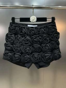 DEAT Trendy Fashion Women's 3D Flower Mini Skirts 2026 Spring New Items High Waist Wrap Hip Solid Color Skirt Female 11XX8807