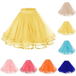 Versatile Skater Women A-Line Skirt Fashion Layered High Waist Tutu Skirt Adult Dancing Costumes Large Swing Pleated Tulle Skirt