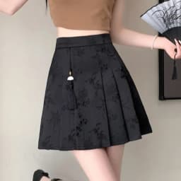New Chinese style jacquard skirt for women, versatile and fashionable in early autumn, slimming and casual pleated skirt