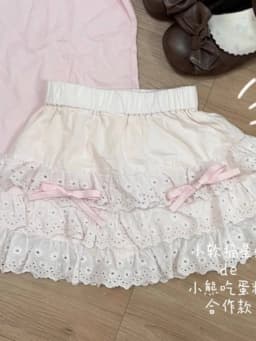 Cute Skirts Women's Clothing Japanese Sweet Jupe High Waist A-line Summer Saia 2025 Faldas Mujer De Moda Lace Bow Mini Skirt