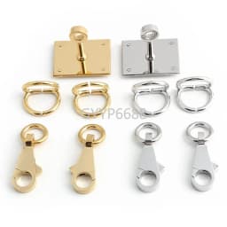 Gold,Silver Stainless Steel Metal Rectangle Hanger Clasp Locks For DIY Craft Handbags Purse Bags Buckles Hardware Accessories
