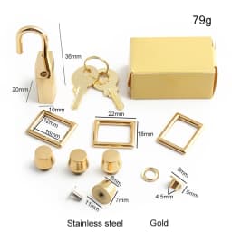 Gold,Silver Stainless Steel Metal Rectangle Hanger Clasp Locks For DIY Craft Handbags Purse Bags Buckles Hardware Accessories