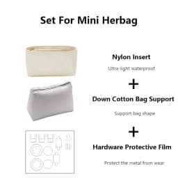 Nylon Bag Organizer Insert For Mini Herbag,Waterproof Bag Insert Bag Storage Bag Support,Bag Inner Bag Replacement Accessories