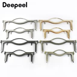 1/2Pcs Deepeel 20.5/27cm Metal Wallet Frame Embossed Hand Pull Parts Purse Bag Handle Kiss Clasp Lock DIY Hardware Accessories