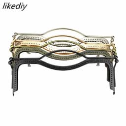 4 Pcs/Lot 27 CM Bronze Silver Gold Black Lips Metal Purse Frame Kiss Clasp Embossing Handle Sewing Bag Part
