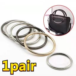 2pcs DIY Metal Round Bag Handle Repalcement Gold Silver Handbag Handles O-ring Tote Handbags Purse Handle DIY Bags Accessories