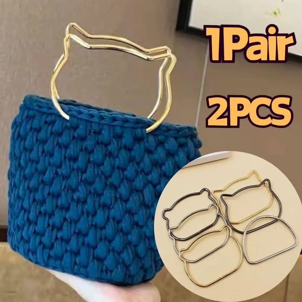 2pcs Metal D-ring Bear Shape Purse Sewing Frame Handles For Diy Bags Purse Handles Replacement Handles For Bag Making Hardware