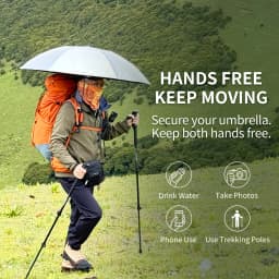 AIR BY TOP Umbrella Clip, Hands Free Umbrella Holder for Backpack Strap, Outdoor Hiking Travel Umbrella Mount