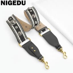 Vintage Rivet Width Shoulder Strap Leather Bag Part Accessories Apply To Saddle Bag Canvas Stripes Belt Shoulder Strap 105cm