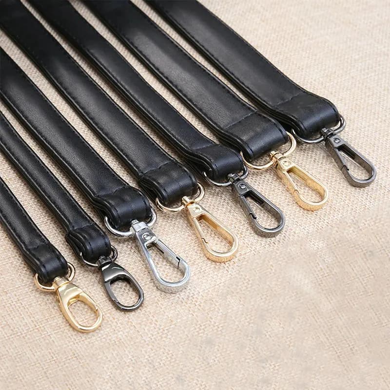 Bag Handle belt Black PU Lady handbag accessories With Snap hook/Dog hook 2.5cm 2cm 1.2cm width