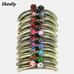 10 Pcs/Lot 8.5 CM Antique Bronze Metal Purse Frame Semicircle Lotus Head Coral Beads Kiss Clasp DIY Bag Accessories