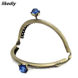 10 Pcs/Lot 8.5 CM Antique Bronze Metal Purse Frame Semicircle Lotus Head Coral Beads Kiss Clasp DIY Bag Accessories