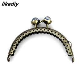10 Pcs/Lot 8.5 CM Antique Bronze Metal Purse Frame Semicircle Lotus Head Coral Beads Kiss Clasp DIY Bag Accessories
