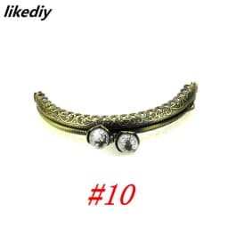 10 Pcs/Lot 8.5 CM Antique Bronze Metal Purse Frame Semicircle Lotus Head Coral Beads Kiss Clasp DIY Bag Accessories