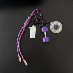 Color Contrasting Dumbbell Keychain Fitness Bag Pendant For Couple Trendy Gifts D-shaped Buckle Keychain Charms