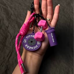 Color Contrasting Dumbbell Keychain Fitness Bag Pendant For Couple Trendy Gifts D-shaped Buckle Keychain Charms