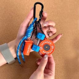Color Contrasting Dumbbell Keychain Fitness Bag Pendant For Couple Trendy Gifts D-shaped Buckle Keychain Charms