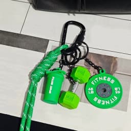 Color Contrasting Dumbbell Keychain Fitness Bag Pendant For Couple Trendy Gifts D-shaped Buckle Keychain Charms