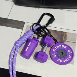Color Contrasting Dumbbell Keychain Fitness Bag Pendant For Couple Trendy Gifts D-shaped Buckle Keychain Charms