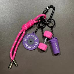 Color Contrasting Dumbbell Keychain Fitness Bag Pendant For Couple Trendy Gifts D-shaped Buckle Keychain Charms