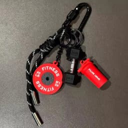 Color Contrasting Dumbbell Keychain Fitness Bag Pendant For Couple Trendy Gifts D-shaped Buckle Keychain Charms