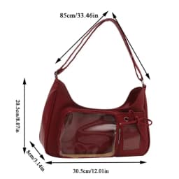 Y2K Cute Bow Ita Bag Girl Transparent Messenger Bag Women Fashion Shoulder Crossbody Bag Ladys DIY Badge Tote Bag Lolita Handbag