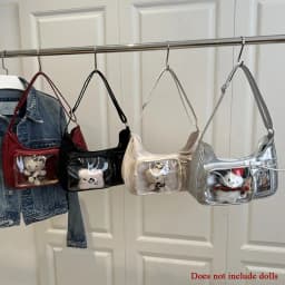 Y2K Cute Bow Ita Bag Girl Transparent Messenger Bag Women Fashion Shoulder Crossbody Bag Ladys DIY Badge Tote Bag Lolita Handbag
