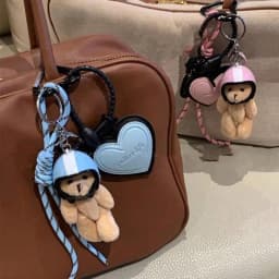 Mini Bear Handmade Leather Keychain Trendy Handbag Decoration Pendant Fashion Car Dachshund Dog Trinket Bag Charm