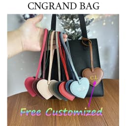 Free Initials Personalized Women PU Leather Peach Bag Pendant High Level Keychain Charm Black to School Gift Backbag Decoration