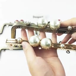1/2/3Pcs 20cm Metal Bag Handle Retro Pearl Kiss Clasp Lock Buckle Purse Frame DIY Sewing Handbag Brackets Hardware Accessories
