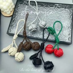 Delicate Cute Woven Ball Bag Decoration, Fashion Woven Cherry Personalized Bag Accessories, Women's Bag Pendant, Holiday Gifts