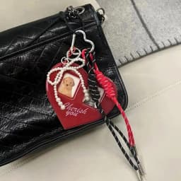Love Card Holder Braided Rope Bag Pendant Red And Black Nylon Rope Car Keychain Cute Dog Bag Pendant Ornaments