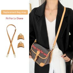 Cowhide Bag Strap For Lv Diane Bag,Shoulder Strap Bag Belt Crossbodybag Strap,genuine Leather Durable Bag Replacement Accessory