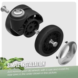 8Pcs Sliver Luggage Wheel with Screw Travel Suitcase Wheels Replacement Luggage Replacement Wheel 55mm Axles Caster Wheel Repair