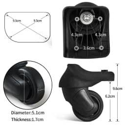 GUGULUZA 1pair Luggage Replacement Wheels Spare 360° Spinner Caster Suitcase Repair Wheel Travel Luggage Bag Parts#ST198
