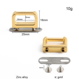 10/30/50PCS Metal Arch Bridge Bag Buckle With Washer For Handbag Strap D Ring Hook Side Clip Handle Connect Screw Accessories