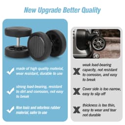 GUGULUZA 4/8pcs Black Trolley Box Wheels Suitcase Wheel Replacement Single Side Wheel 55mm Luggage Wheel Replacement with Screw
