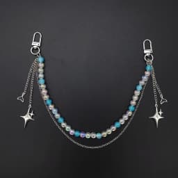 Detachable ITA Bag Double Chain Iridescent Bead Tail Pendant DIY Bag Decorative Chain Pain Bag Charm Fashion Waist Chain