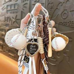 Cute Baseball Decor Keychain diy Fashion Bag Pendant sport travel Keychain Baseball Decor Key Chain Fashion Accessory for Gift